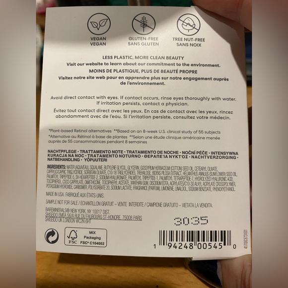 BareMinerals Ageless Night Concentrate Trial Size - Picture 3 of 3